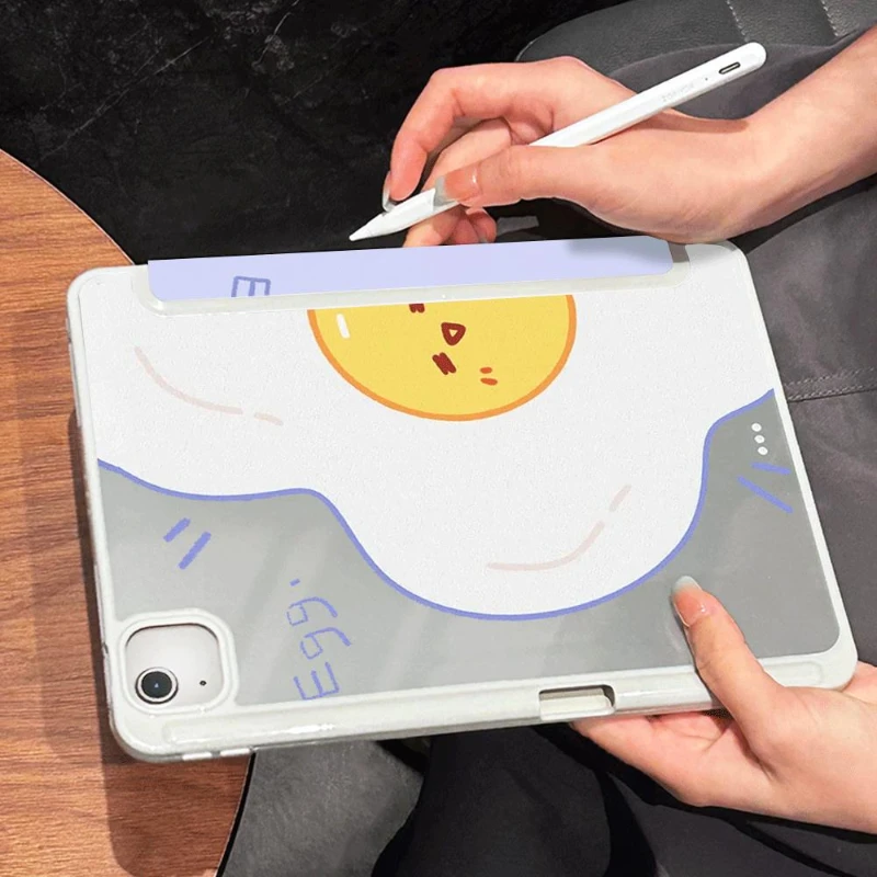 

Умный чехол с откидной крышкой для IPad Air 5 2022 Air 4, чехол для IPad 5-го поколения, 9,7 дюйма, Ipad 2017 10,5 дюйма Pro 11 2020, чехол с мультяшным изображением яиц
