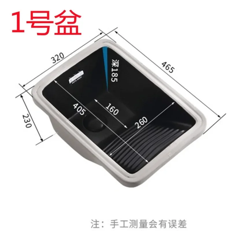 Ceramic Under-Counter Laundry Basin with Washboard Black Single Pool Household Stone Balcony Design Short And Compact