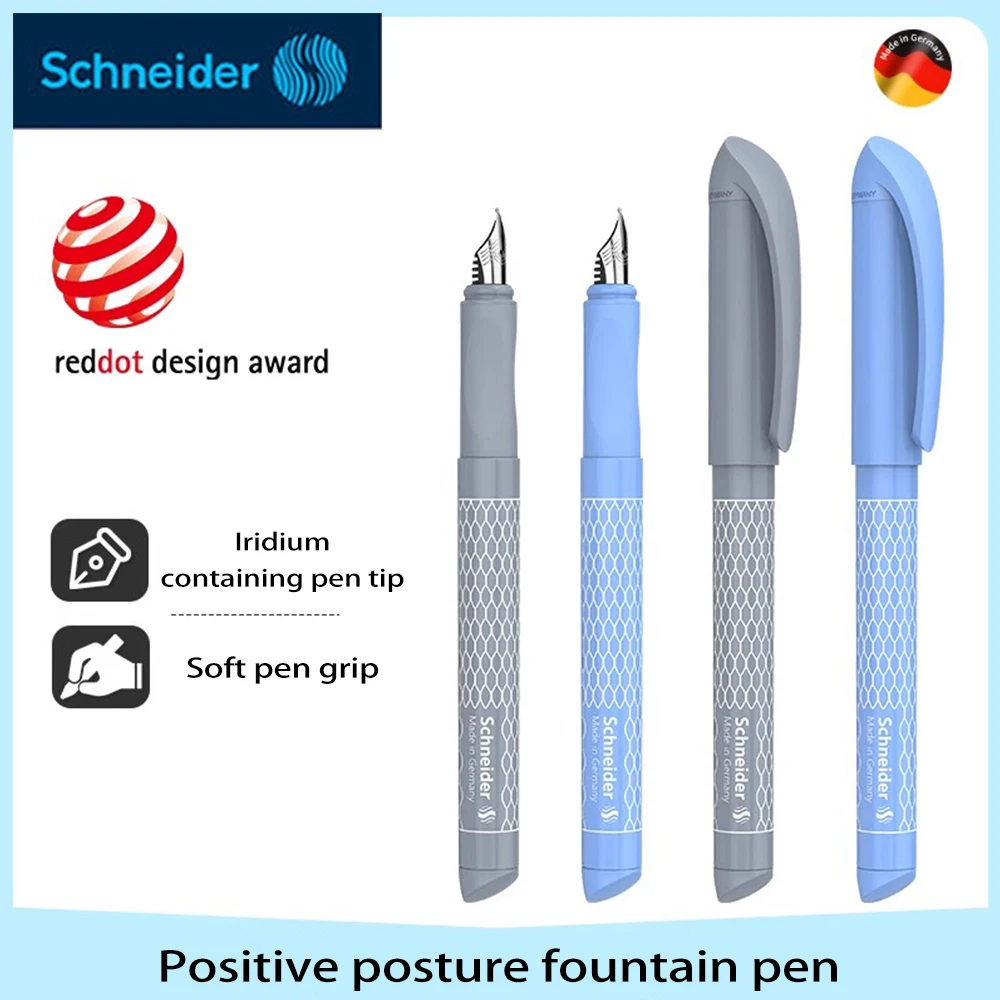 1PC New Schneider Fountain Pen EASY Corrective Posture Soft Rubber Pen Grip F(0.5mm) Tip School Supplies Kawaii Stationery