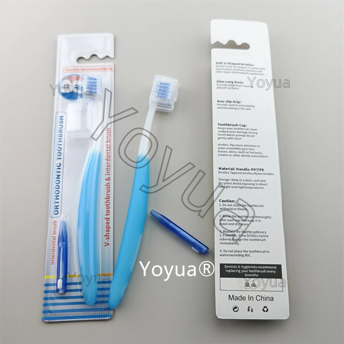 30pcs Dental Orthodontic Toothbrush With Interdental Brushes Clean Ortho Braces Dentist Tooth Brush Soft Bristle Toothbrush Oral