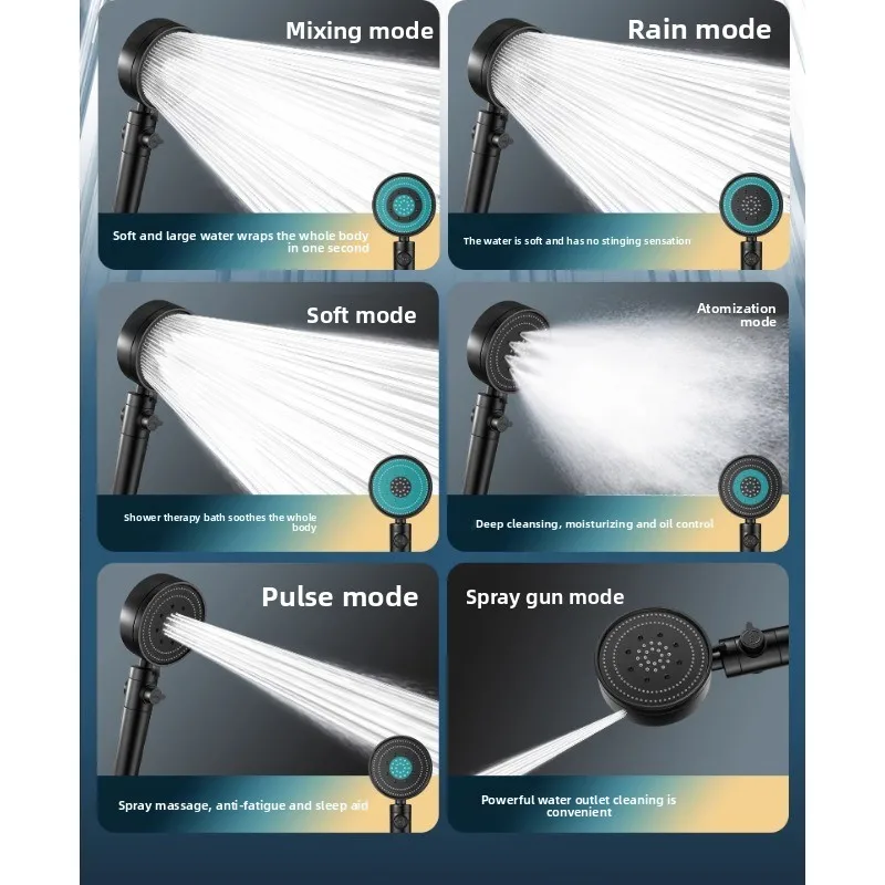 

Pressurized shower shower nozzle household bathroom water heater bath pressurized head Yuba set