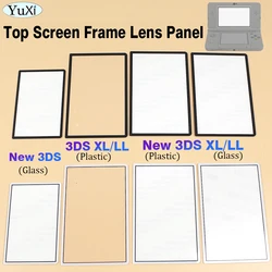 Cubierta de lente de pantalla superior de vidrio de plástico para nuevo 3DS XL LL, Panel Protector de pantalla LCD superior, negro, blanco, superficie superior de repuesto, 1Pc