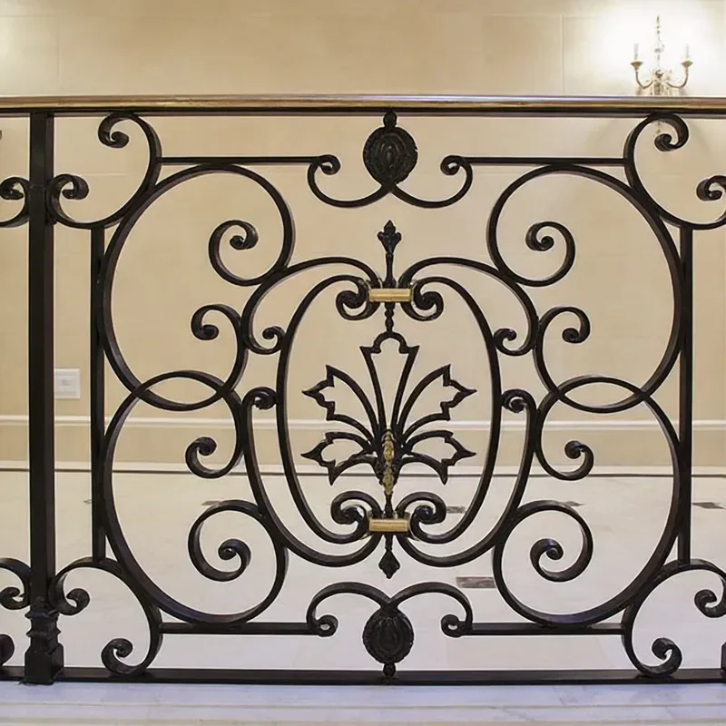 Classic European Style Wrought Iron Railing Elegant Metal Fence for Villa Garden and Outdoor Decoration