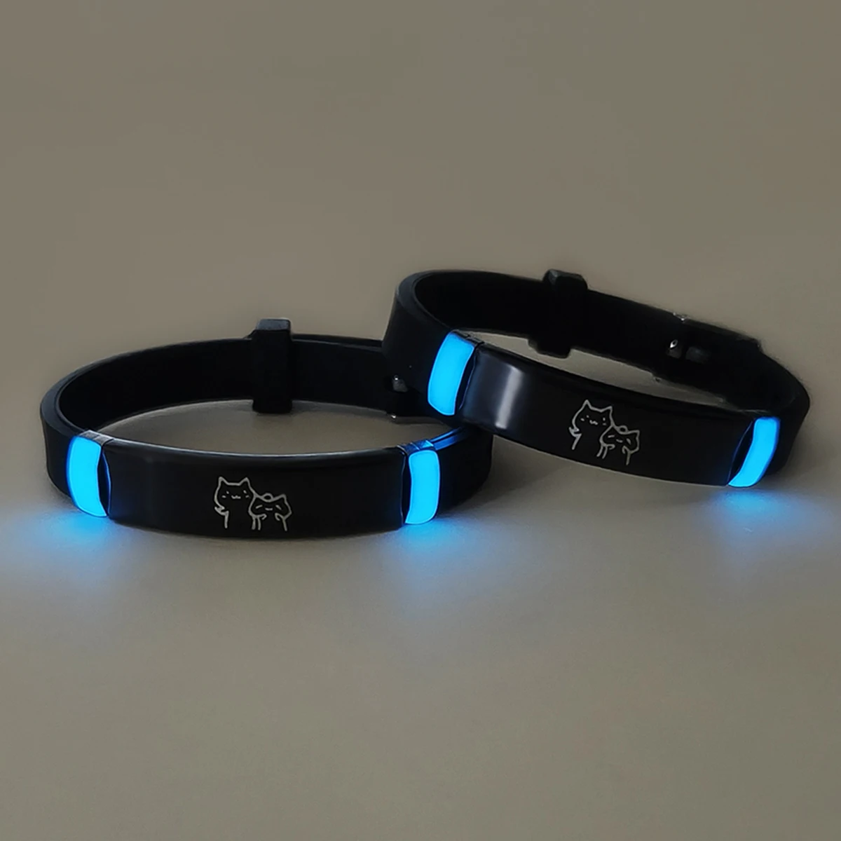 قطعتان/مجموعة من أساور المعصم المزدوجة المضيئة اللطيفة والمتوهجة كهدية للمهرجان #6