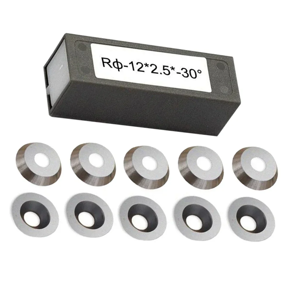 Solid Carbide Turning Inserts for Woodworking 12mm Round Chisel Cutter for Smooth Cuts 30 Degree Angle 10 Piece Set