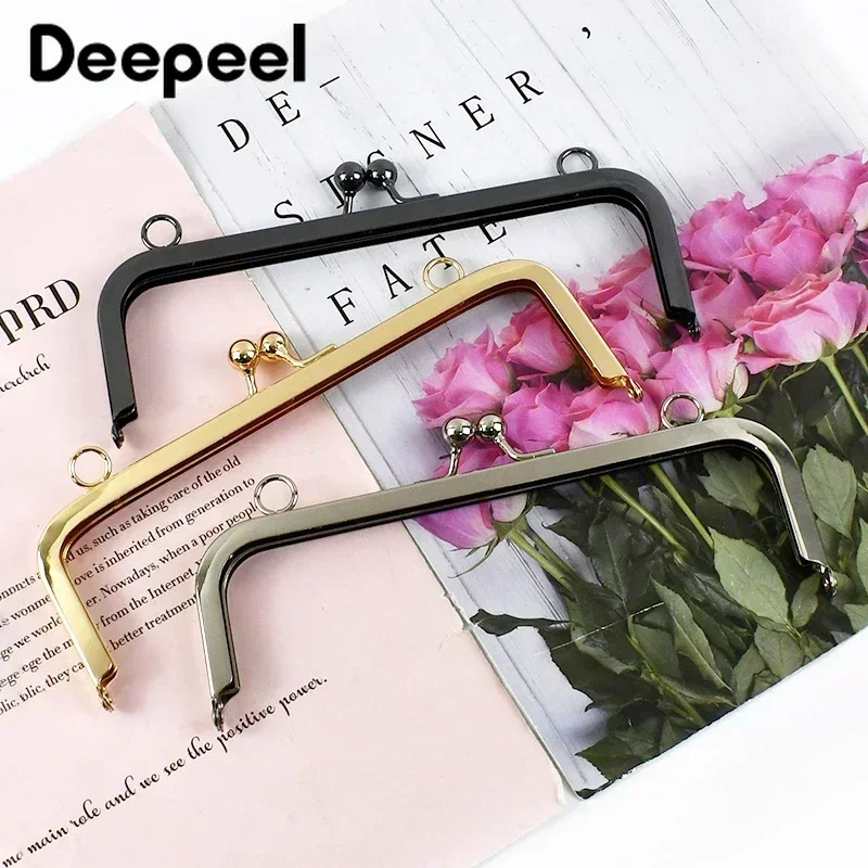 1/2/3/5Pcs 10/15/19cm Square Metal Purse Handbag Handles Bag Kiss Clasp Lock Frame Handle DIY Wallet Sewing Hardware Accessories