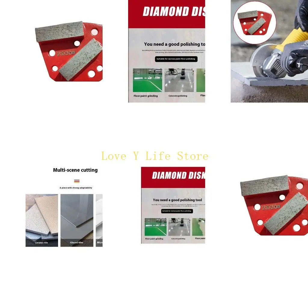 

L74C Diamonds Grinding Shoes Concrete Floor Aggreesive Cutting 2 Long Teeth Diamonds Grinding Block Grinding Polishing