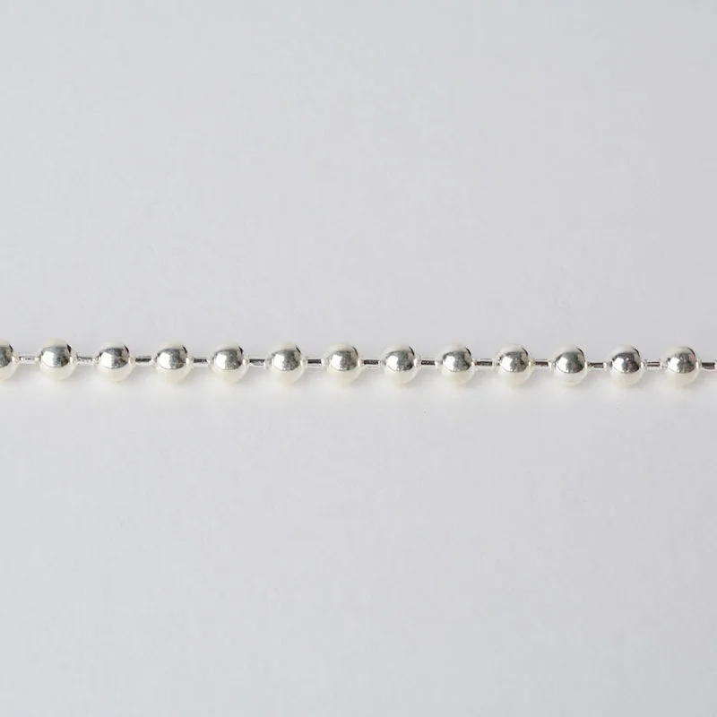 Solid 925 Sterling Silver ball Chain Loose Link Rope for Jewelry Diy Components and Findings