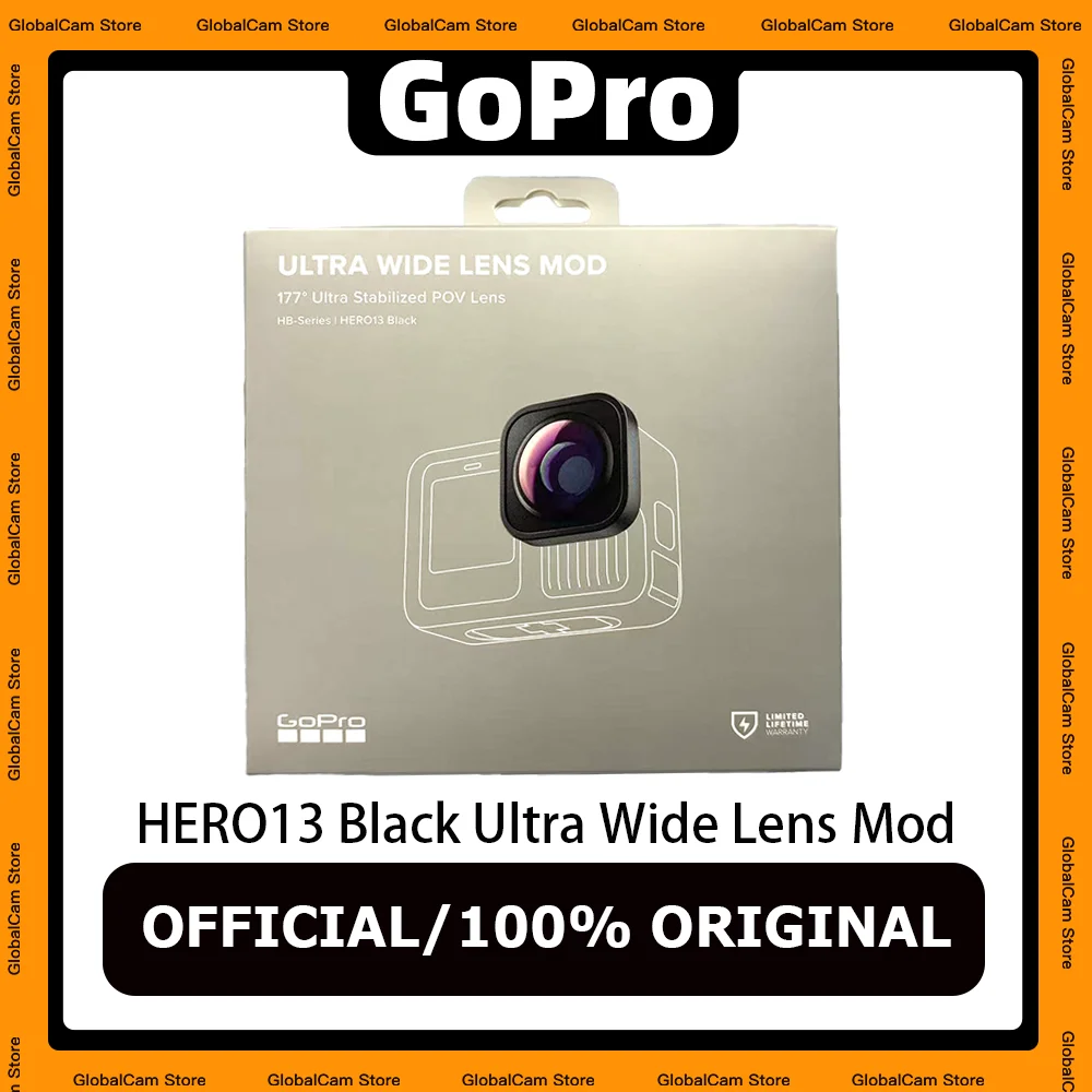 Official & Original GoPro Hero 13 Black Accessories - Ultra Wide Lens Mod, HB-Series | 177° Ultra Stabilized POV Lens