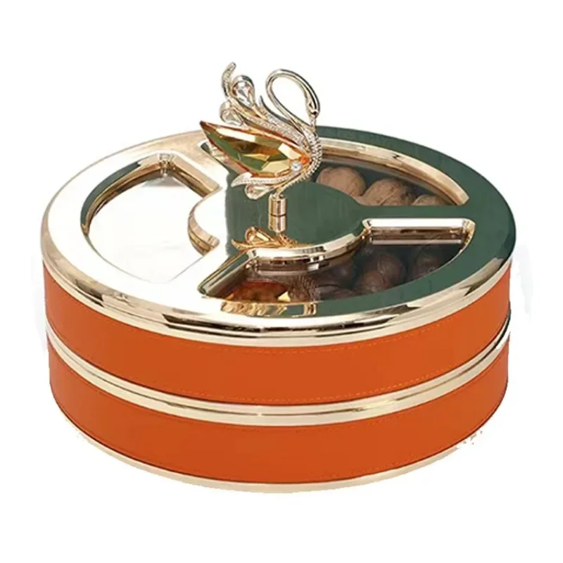 Light luxury dried fruit box, household snack box with lid, melon seed plate, dried fruit storage box