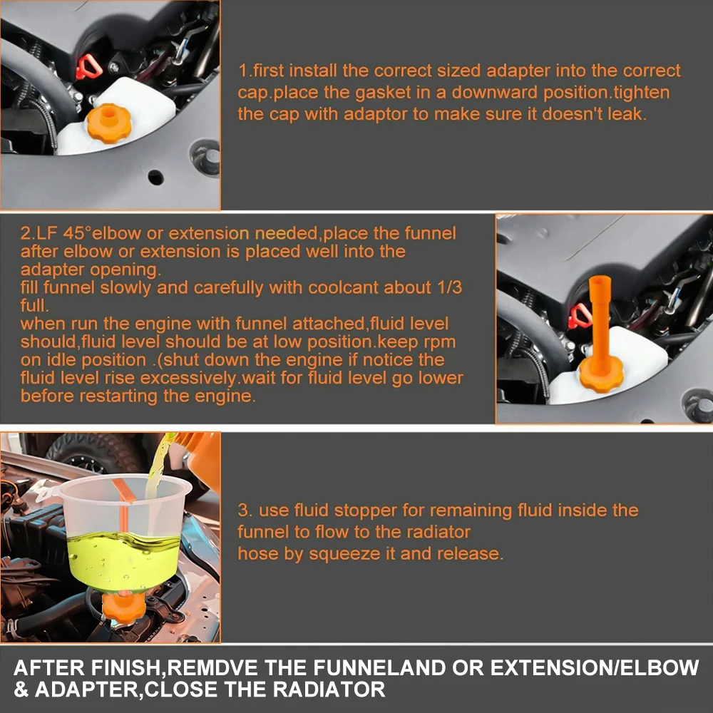 15Pcs/Set Pour Oil Tool Car Accessories Spill Proof Coolant Filling Kit Fit Universal Vehicles Plastic Filling Funnel Spout