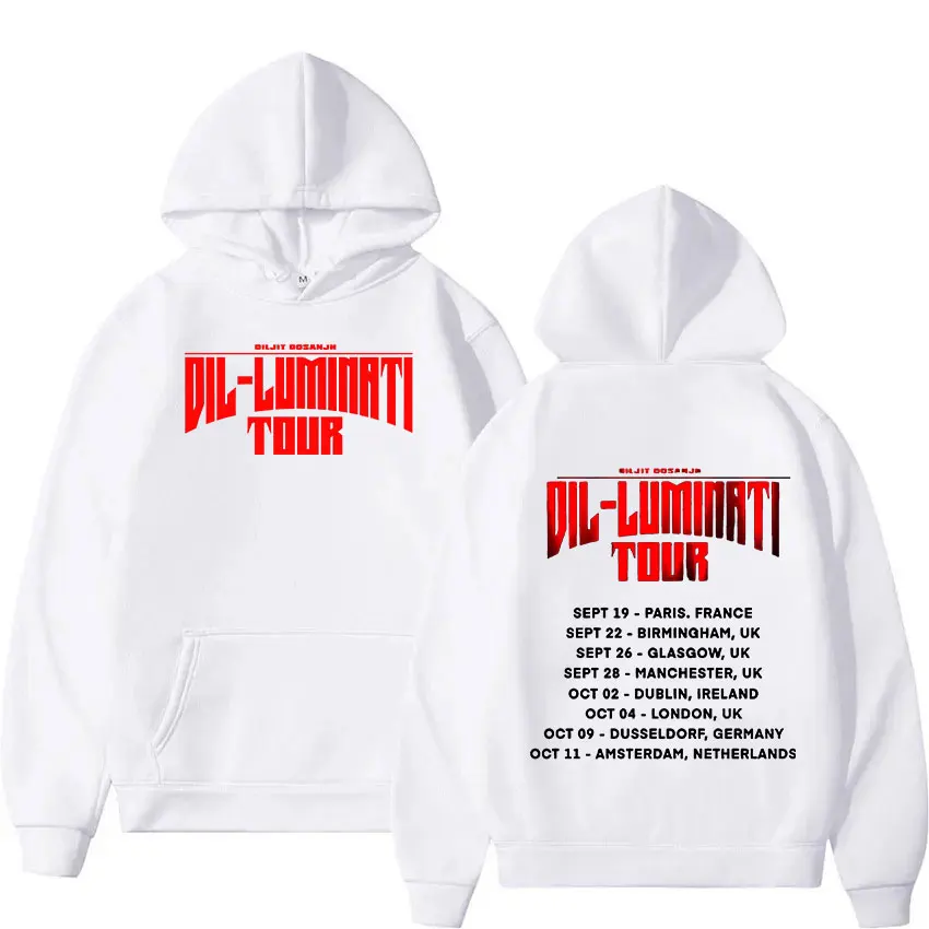 Singer Diljit Dosanjh Dil-Luminati Tour 2024 Print Hoodie Men Women Hip Hop Pullover Clothing Sweatshirt Fashion Oversized Hoody