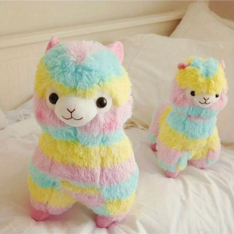 9.8inch Cute Beast Rainbow Alpaca Doll Plush Toy Stuffed Animals Gifts for Kids Birthday Gifts