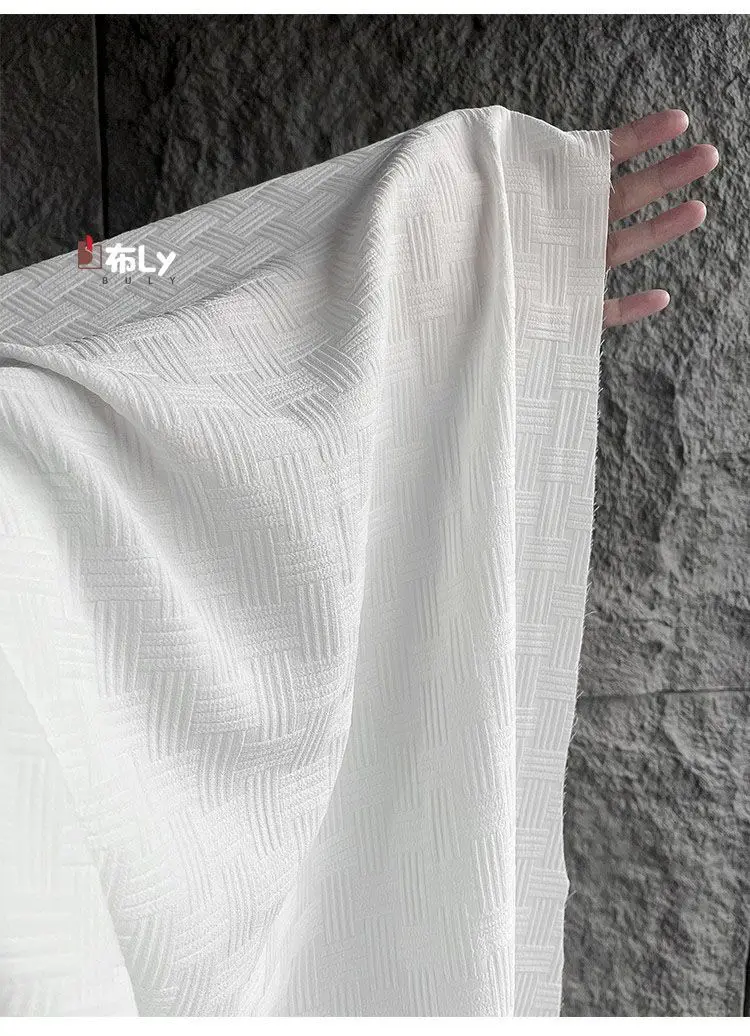High-End Soft Texture Woven Fabric 3D Striped Jacquard For Dress Gown Designer