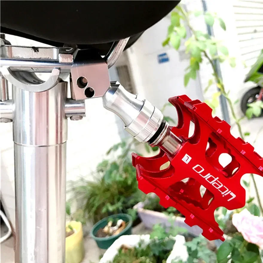 

Bicycle Quick Release Pedal For BROMPTON Mounting Seat Folding Bike Holdler Buckle Parts QR Double Head Saddle