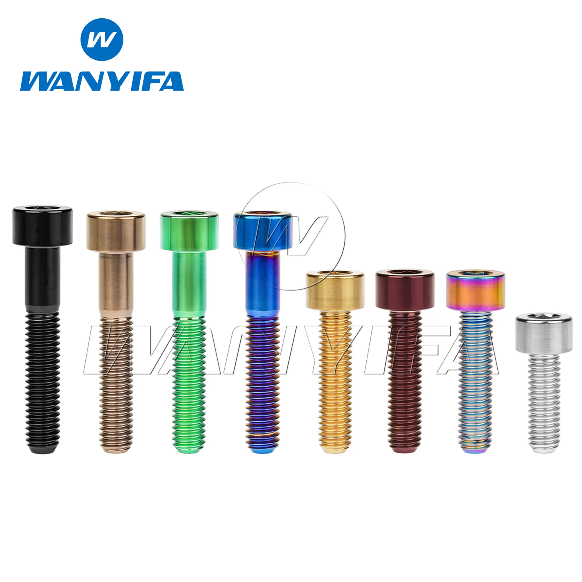 Wanyifa Titanium Bolt M7x20 25 30 35 40 43 45 50mm Allen Key Hex Head Screws for Bike Modification
