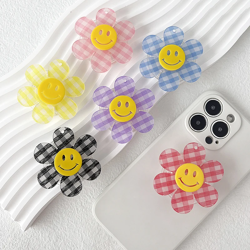 Supporto per cellulare Mopular Lovely Smile Face Socket Tok Stand Grip supporto per cellulare pieghevole pigro