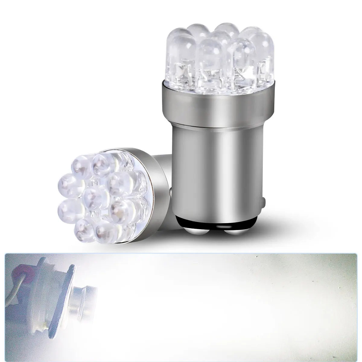 2Pcs Super Bright 12V/24V 1156 BA15S P21W S25 G18 R5W 1157 BAY15D P21/5W LED Car Bulbs Brake Stop Parking Turn Signals Bulbs