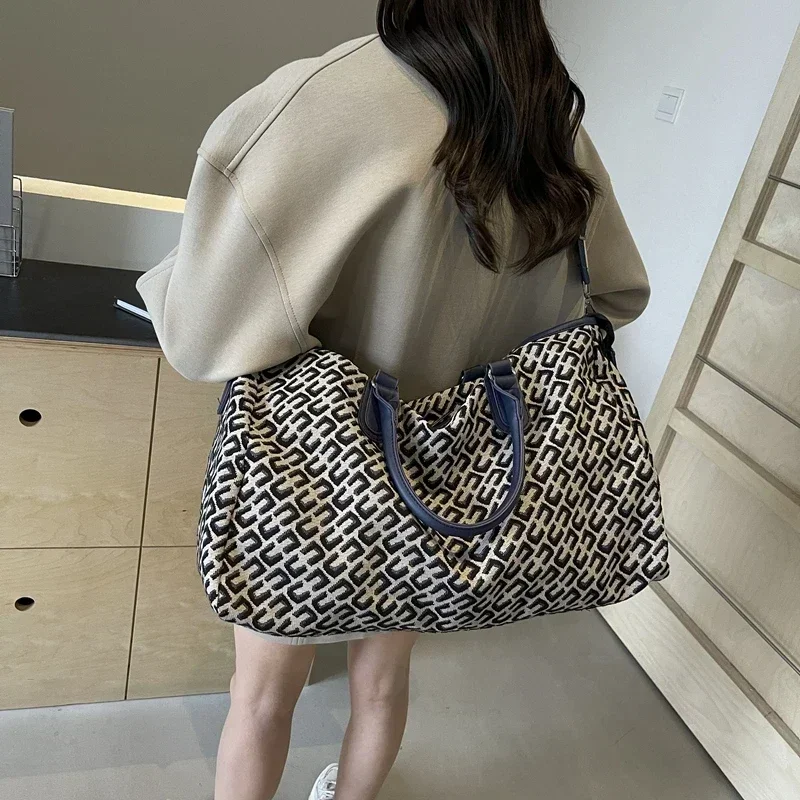 Sac de voyage à motif imprimé Oxford pour femme, sac de sport multi-cinétique, grande capacité, solide, filature, mode, offre spéciale, 2024