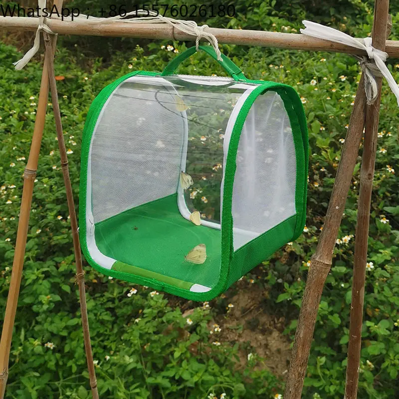 Transparent Insect Cage Butterfly Raising Observation Box Toys Children's Wild Breathable Yarn