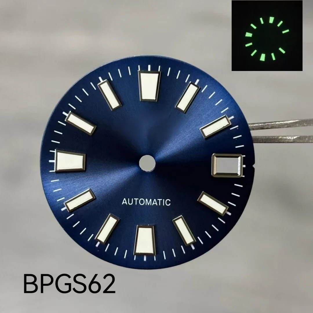 28.5mm NH35 GS logo  wide nail green luminous style multi-color single calendar dial compatible with NH35 Movement accessories