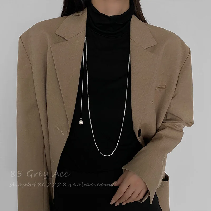 Stacked versatile snake bone necklace Titanium steel girl collarbone chain Collar For Women‘