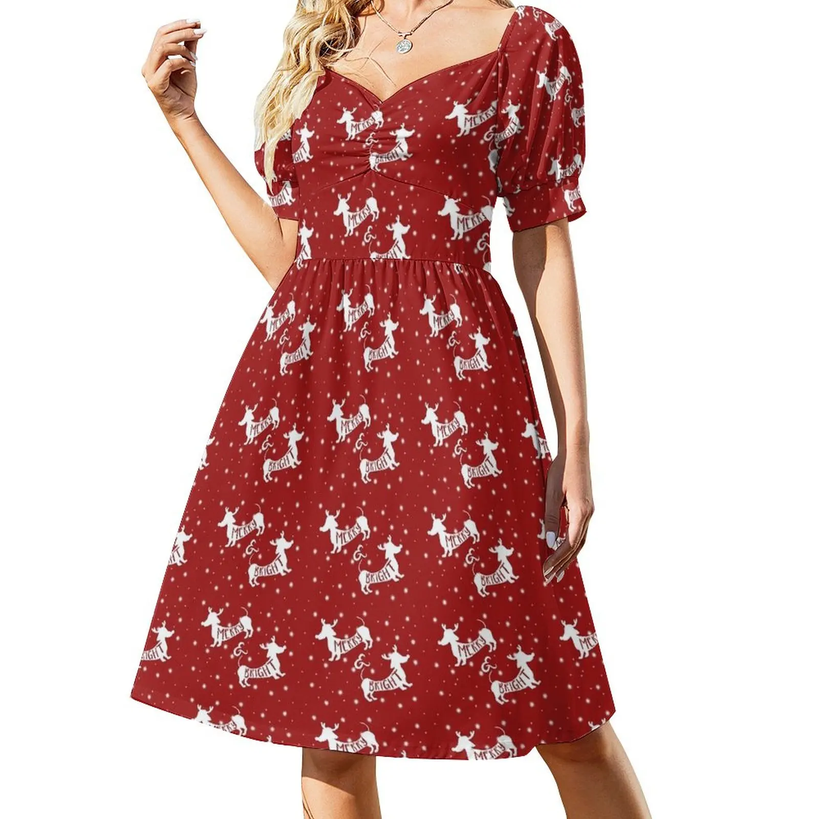 Merry & Bright Christmas Short Sleeved Dress dresses for prom dresses women summer 2025 Dress