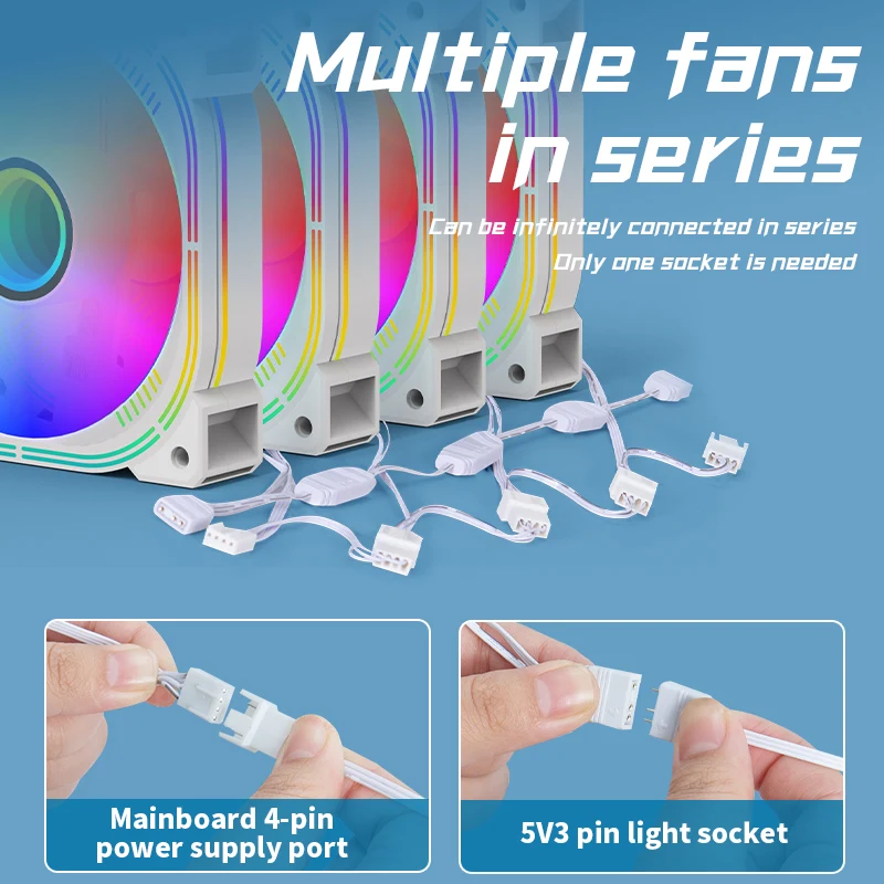 Prism ii ARGB-Gehäuselüfter, 120 mm PWM 650–1650 U/min, 5 V, 3-poliger RGB-Gaming-PC-Lüfter, Synchronisierung der Motherboard-Beleuchtung, Infinity-Spiegel