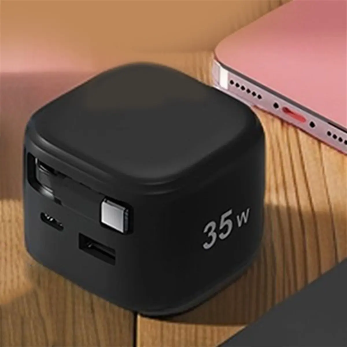 USB TYPEC Retractable Line Charger 35W Fast Charge PD Lithium Battery Charger Travel Adapter Suitable for Phone EU Plug-A50M