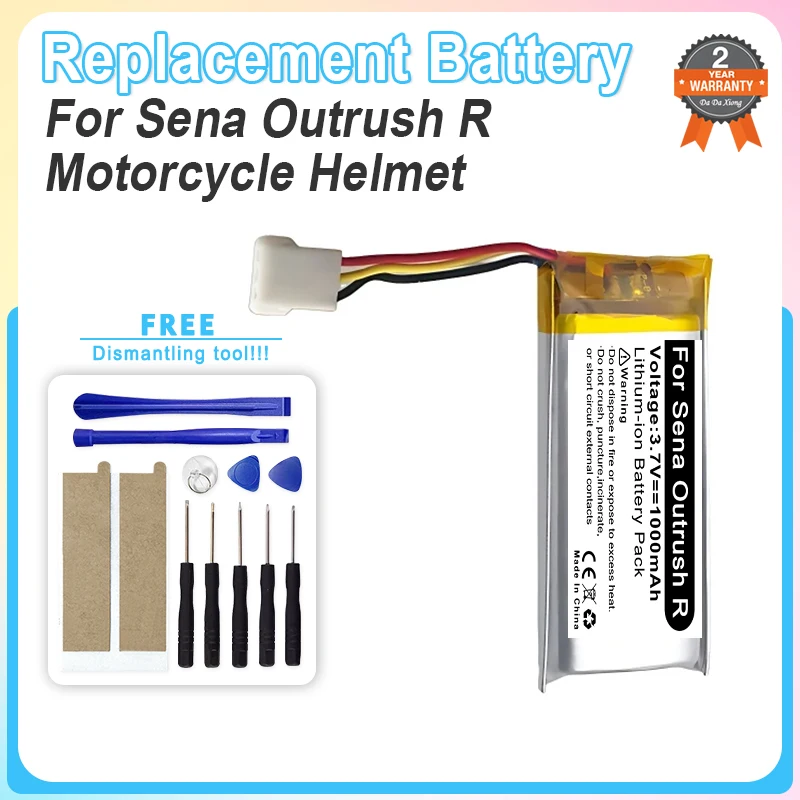 Replacement Battery For Sena Outrush R Motorcycle Helmet 1000mah
