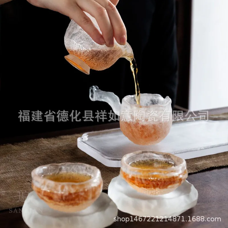 ★★Three Times Ingenious Glass Cup Frozen Master Cup Japanese Kung Fu Tea Cup Tea Cup Transparent Cup