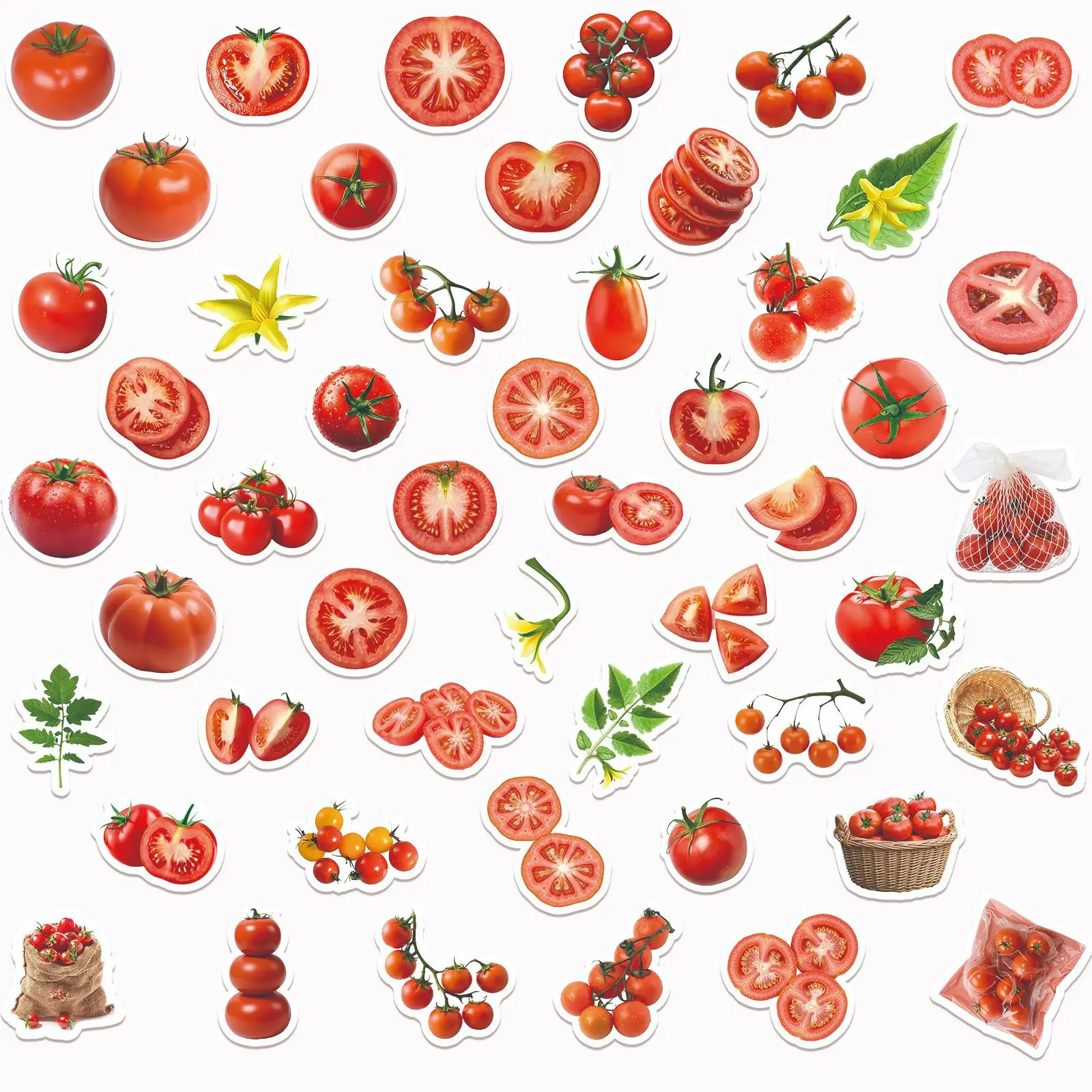 50Pcs New Tomato Graffiti Stickers Fruits and Vegetables Cartoon Decal DIY Luggage Phone Guitar Scraphbook Waterproof Sticker
