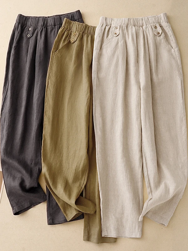 

Повседневные свободные брюки-харланы женские летние с эластичным поясом, стройнящие, универсальные, модные, цвет синий