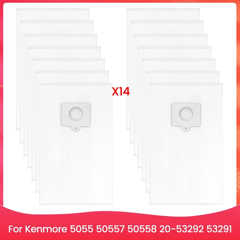 SANQ 14 шт. сменные тканевые вакуумные мешки типа Q/C 53292 для пылесоса Kenmore 5055,50557,50558,20-53292,53291