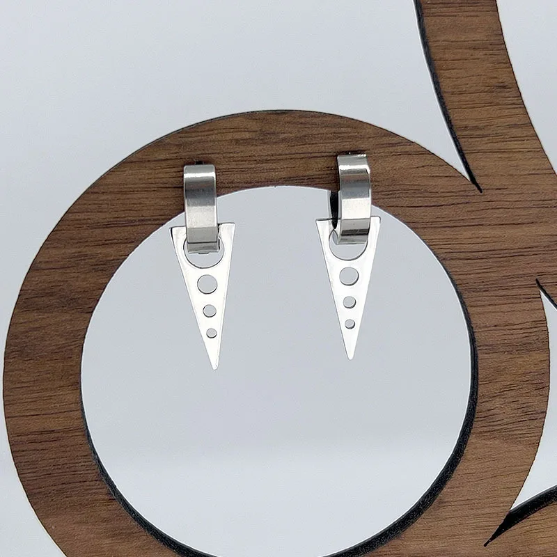 1-10 زوج الشرير غير عادية الأسود الحد الأدنى الفولاذ المقاوم للصدأ هوب أقراط للرجل المرأة الحديثة هدية اليومية العصرية مجوهرات 2025 NewY2k #6