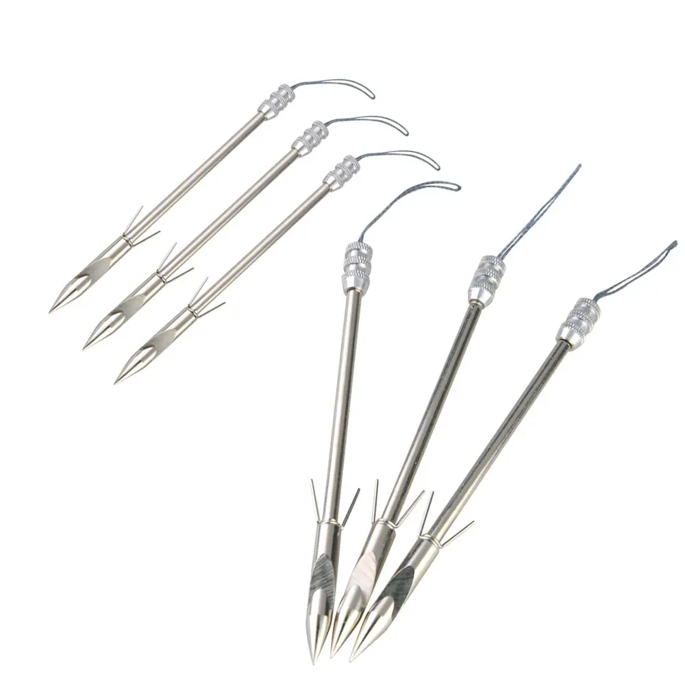 

6/12pcs Archery Fishing Arrowhead Bowfishing Darts Broadheads Tips Stainless Steel Fishing Arrow Points Outdoor Hunting Shooting