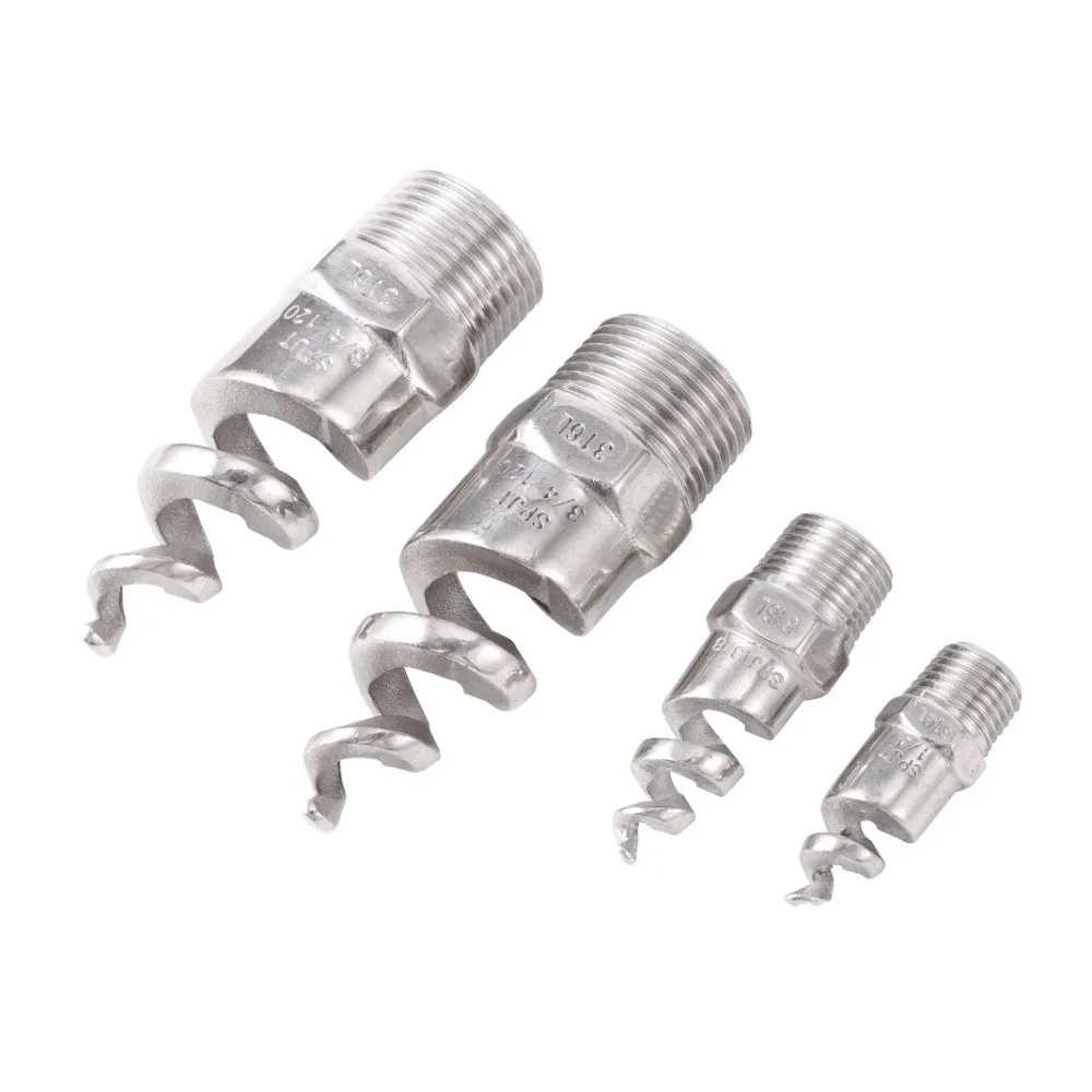 316 Stainless Steel Spiral Cone Nozzle Male Thread BSP Thread Spray Sprinkler Head 1/4