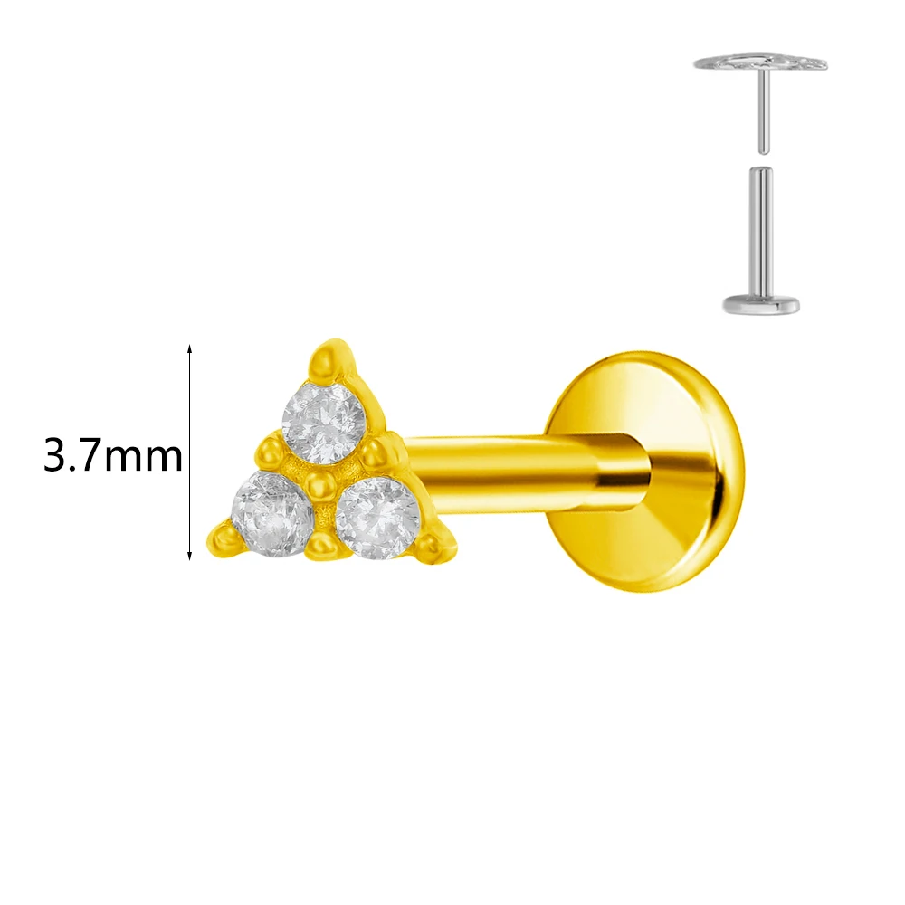 Women's Titanium Opal Moon Push In Branch Earring Stud