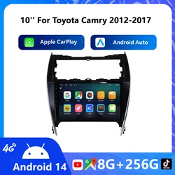 10'' For Toyota Camry 2012 - 2017 Android14 Car Radio Stereo Multimedia No DVD Player Autoradio GPS Navigation Unit Screen WIFI