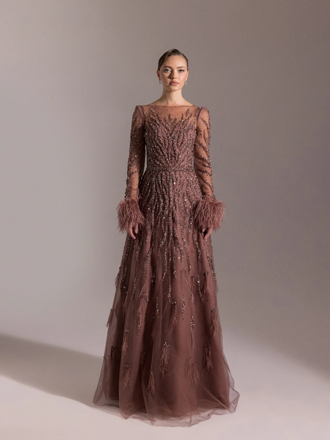 Aenyrst Elegant Floor-Length Prom Dress Satin Sequins
