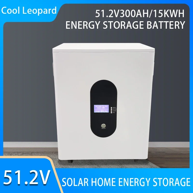 Supply mobile 48V 51.2V 300Ah 15kWh household energy storage battery solar photovoltaic lithium iron phosphate battery.