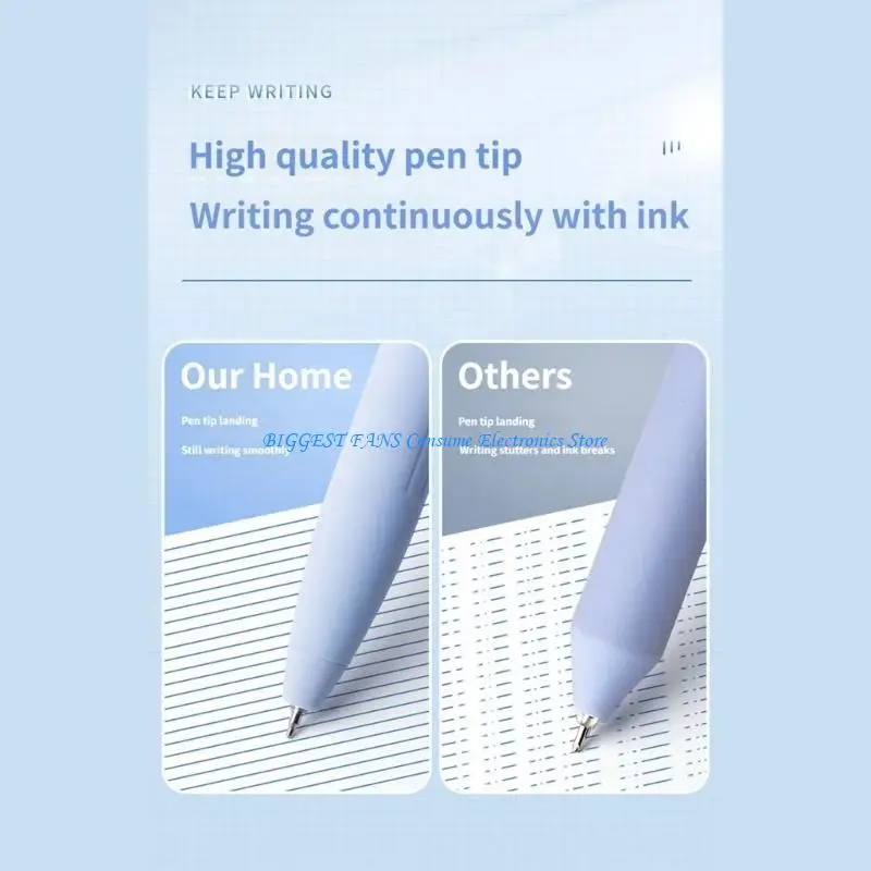 6pcs Retractable Gel Pen 0.5mm Tip For Classrooms Business Clicks Type Gel Pen Quick-Drying Roller Ball Pen Set