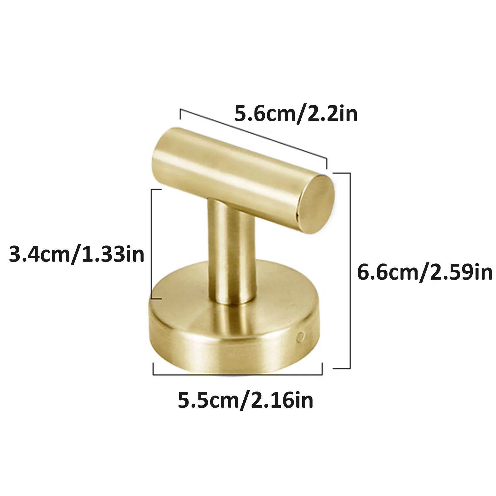 2pc Stainless Steel Bathrobe Hook Wall Hanging Toilet Porch Row Hooks Gold Door Hat Hook Behind The Door Coat Hook With Screws