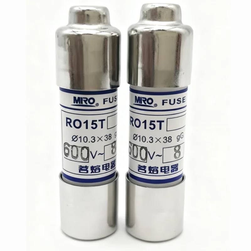 MRO 20PCS RO15T 10.3*38 600V Fuse 1A-32A Cylindrical Cap Delay Fuse Body R015T Replacement for ATQR FNQ-R KLDR