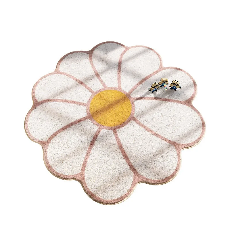 Cross-border round ins wind dresser floor mat living room girl heart machine washable imitation cashmere carpet