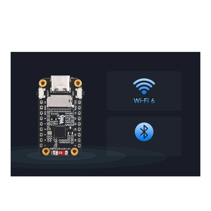 Плата разработки DN-ESP32-C6 с ST7789 1,47-дюймовым ЖК-дисплеем Wi-Fi6 LVGL HMI SD-порт и RGB-LED