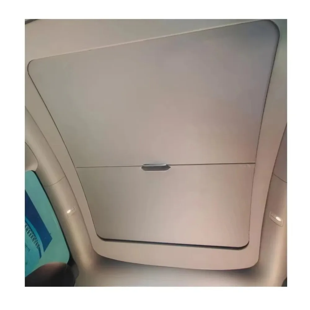 to  Car Sunshade Sunroof Upgrade Ice Cloth Buckle Sun Shades Glass Roof Front Rear Skylight Sun Visor for  Model 3/y