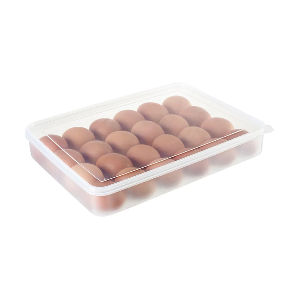 

Egg Tray Transparent Single Layer Plastic Food Container Stackable Refrigerator For Kitchen Storage Organizer
