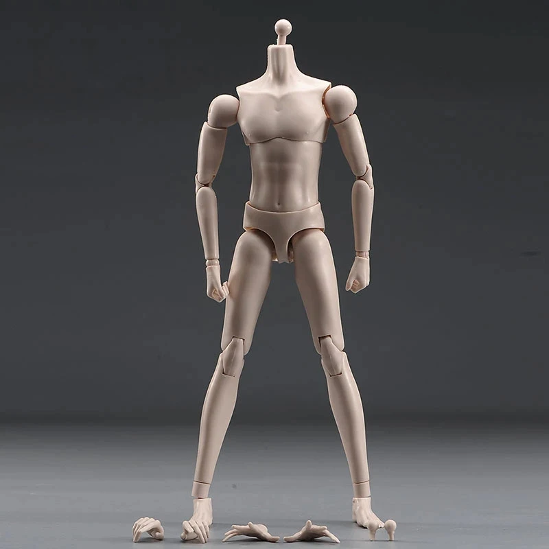 1/6 Male Super White Flexible Anime Joint Body Model 28cm Soldier Action Figure Articulated Body Doll for 1:6 BJD Head Sculpts