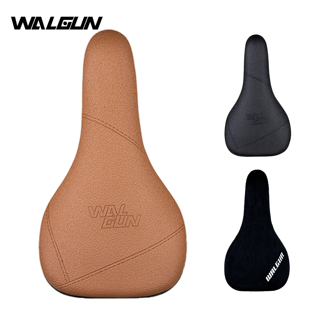 Sillín de Bicicleta WALGUN BMX para Dirt Jump, Cruiser, Freestyle, Racing, Downhill, de Cuero, para MTB, 240*130mm, Piezas de Ciclismo